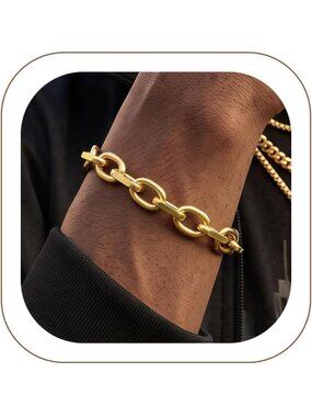 Stylish Stainless Steel Cable Chain Link Bracelet for Men & Women, 7mm-12mm